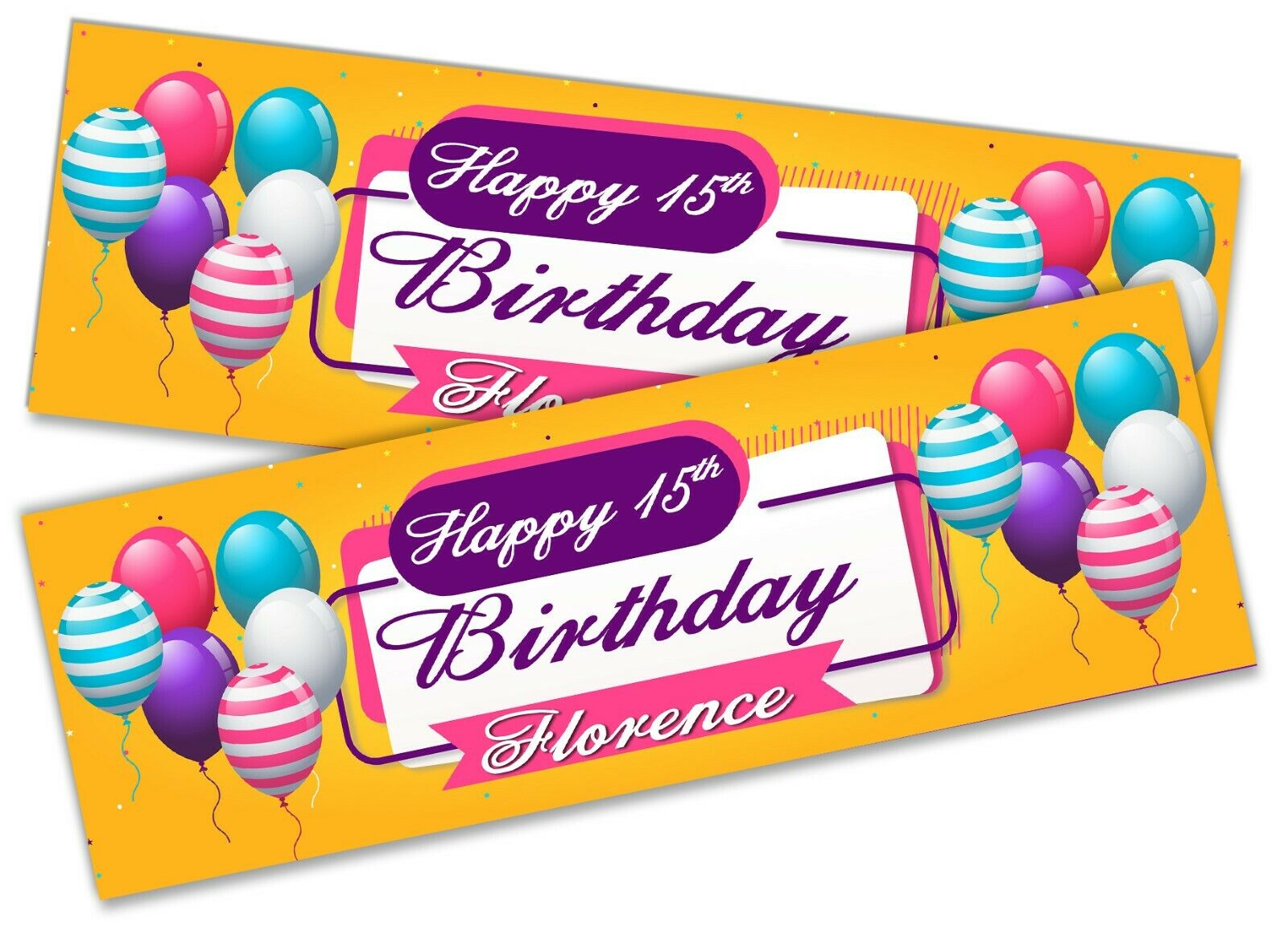Details about   x2 Personalised Birthday Banner Cake Children Kids Party Decoration 6 