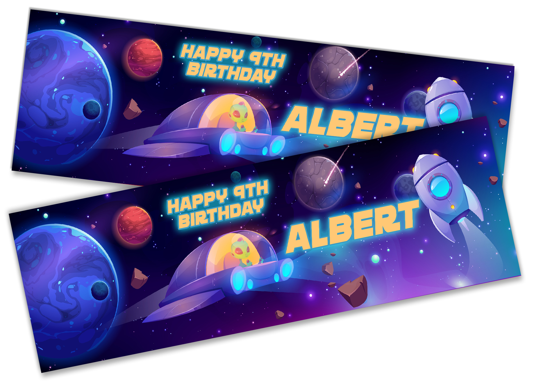 Details about  / x2 Personalised Birthday Banner Presents Children Kids Party Decoration 2