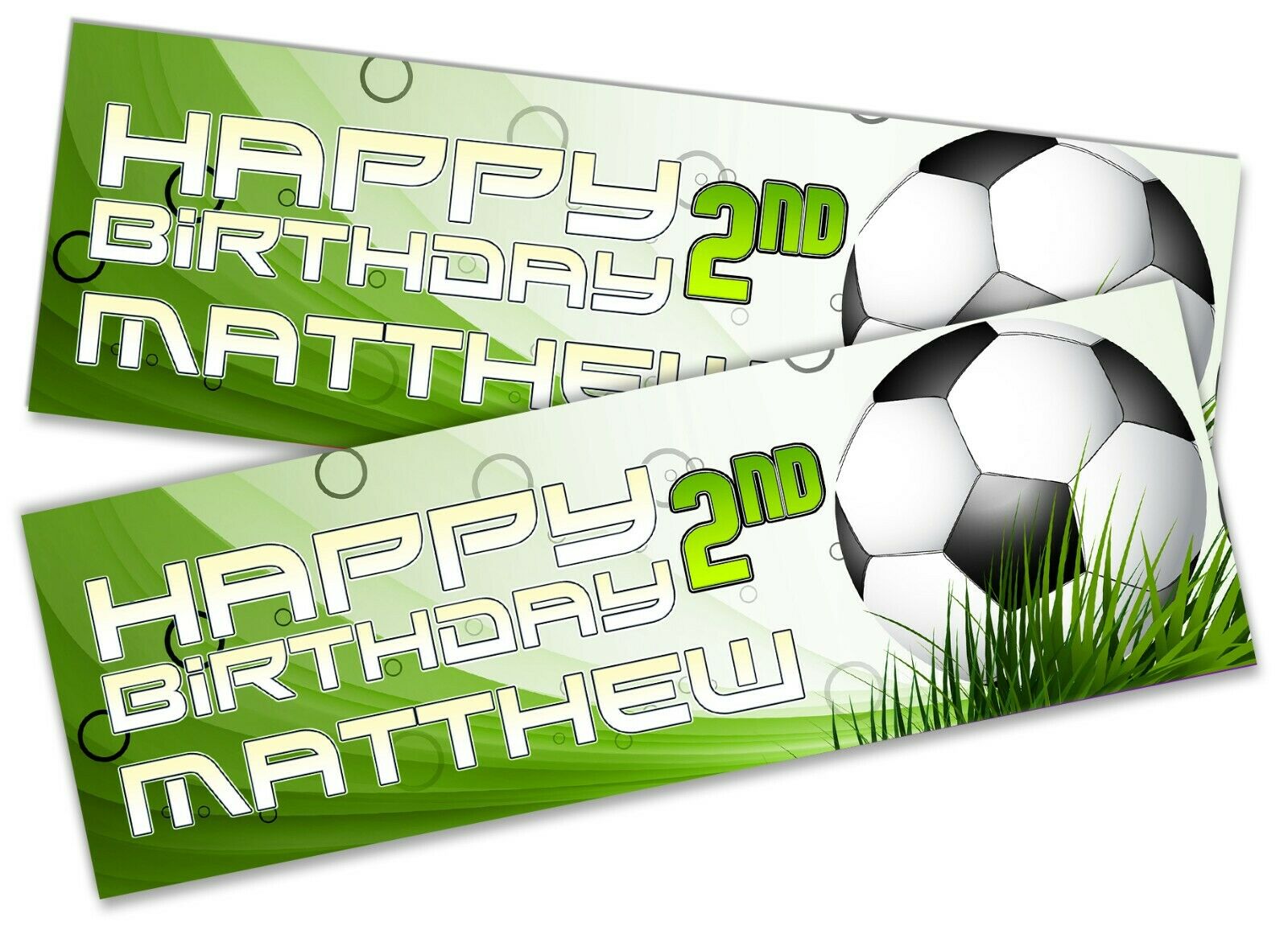 x2 Personalised Birthday Banner Football Children Kids Party Decoration 08 